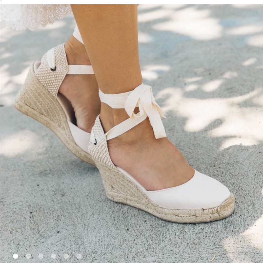 Soludos Classic 3.5” wedge. Color Blush